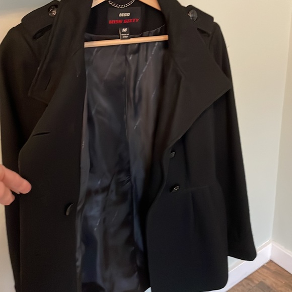 Miss Sixty M60 Medium Wool Pea Coat - Black - Picture 6 of 6